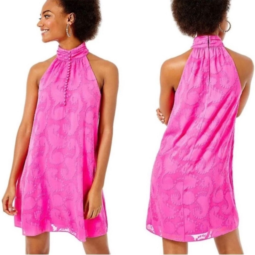 Lilly Pulitzer Kristine Pink Tango Halter Dress NWT Size Small - Picture 4 of 7